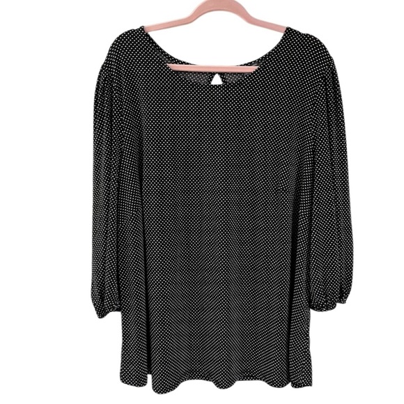 Adrianna Papell Tops - Adrianna Papell Polka Dot 3/4 Sleeve Stretch Knit Top